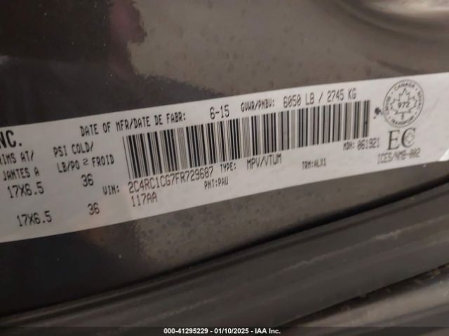 Photo 8 VIN: 2C4RC1CG7FR729687 - CHRYSLER TOWN AND COUNTRY 