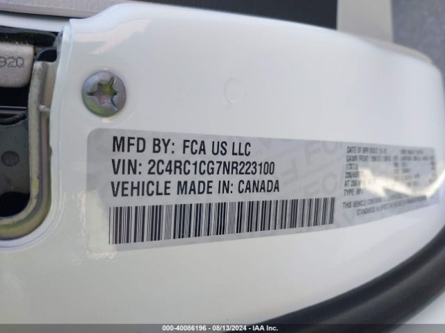 Photo 8 VIN: 2C4RC1CG7NR223100 - CHRYSLER PACIFICA 