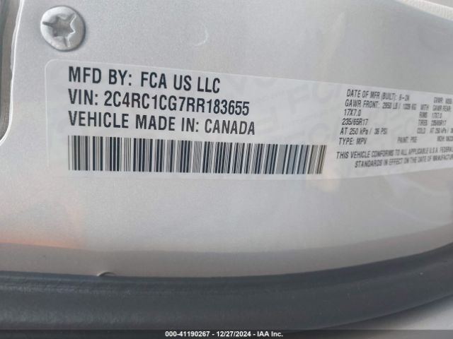 Photo 8 VIN: 2C4RC1CG7RR183655 - CHRYSLER VOYAGER 