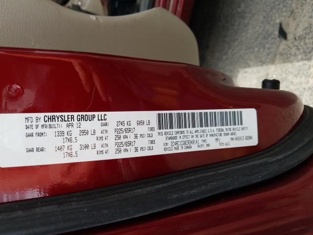 Photo 9 VIN: 2C4RC1CG8CR349141 - CHRYSLER TOWN & COUNTRY 