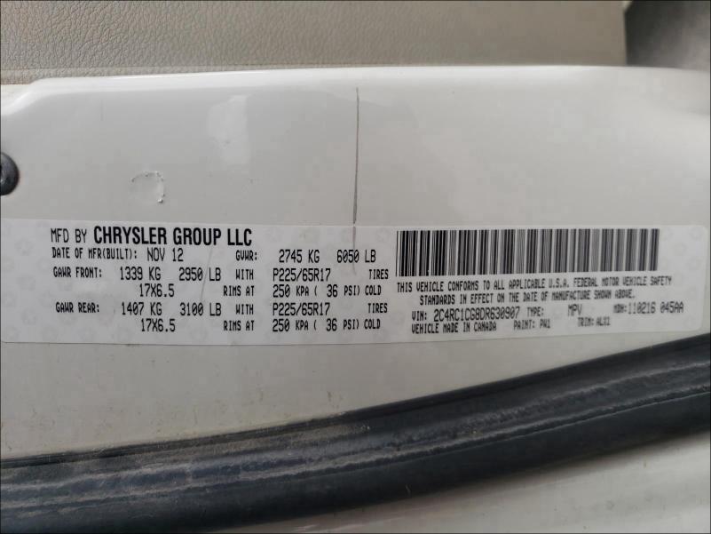 Photo 9 VIN: 2C4RC1CG8DR630907 - CHRYSLER TOWN & COU 