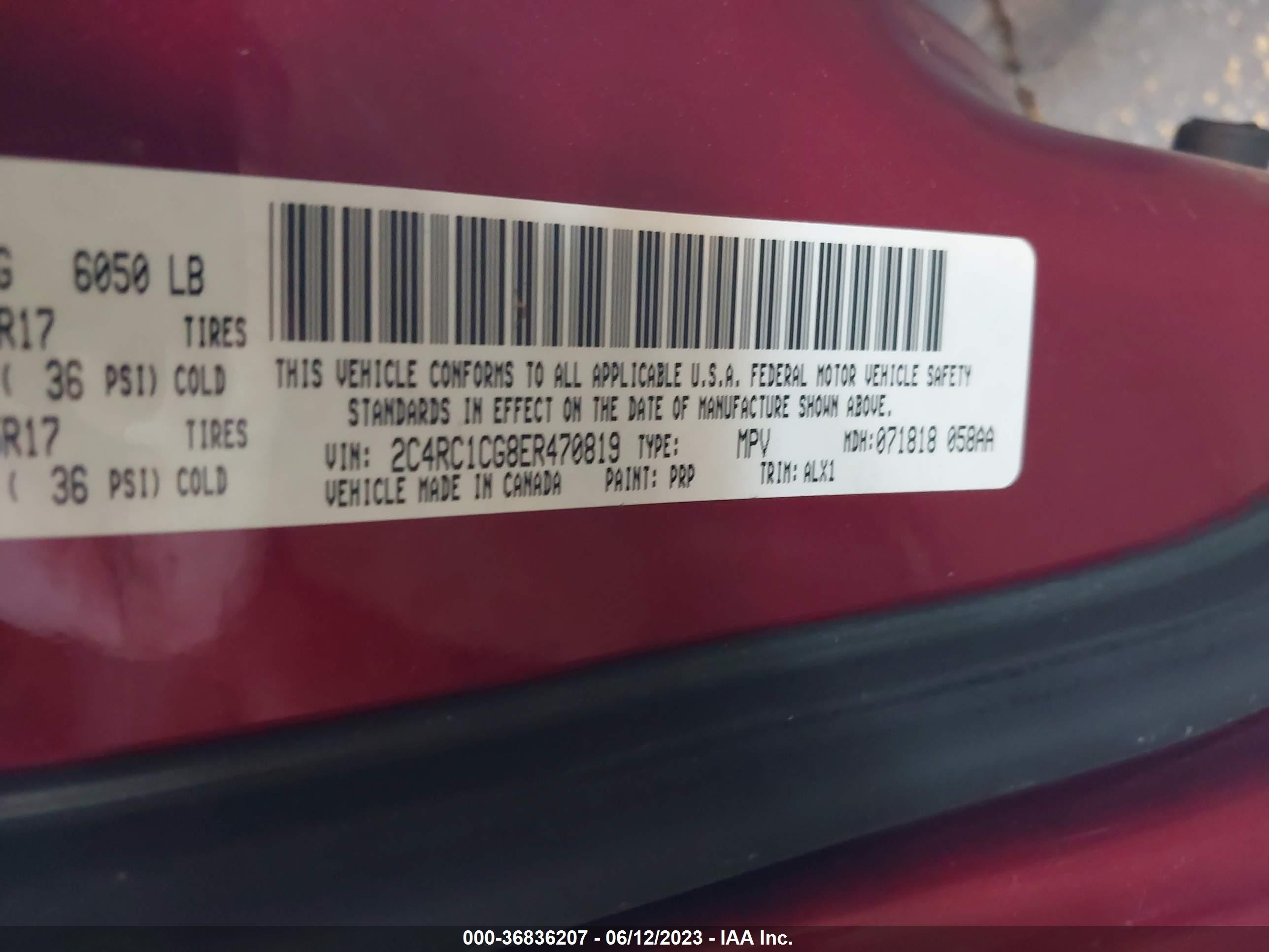 Photo 8 VIN: 2C4RC1CG8ER470819 - CHRYSLER TOWN & COUNTRY 