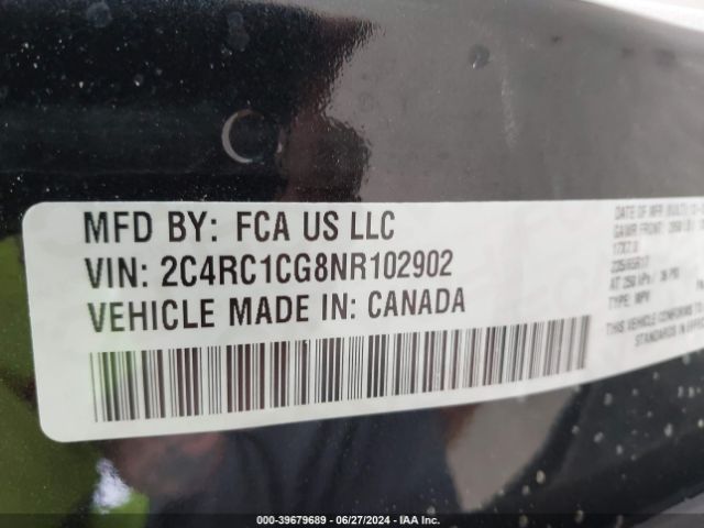 Photo 8 VIN: 2C4RC1CG8NR102902 - CHRYSLER PACIFICA 