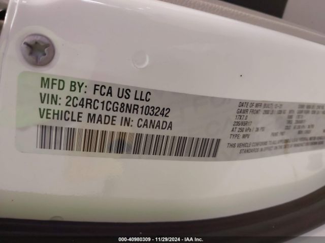 Photo 8 VIN: 2C4RC1CG8NR103242 - CHRYSLER PACIFICA 