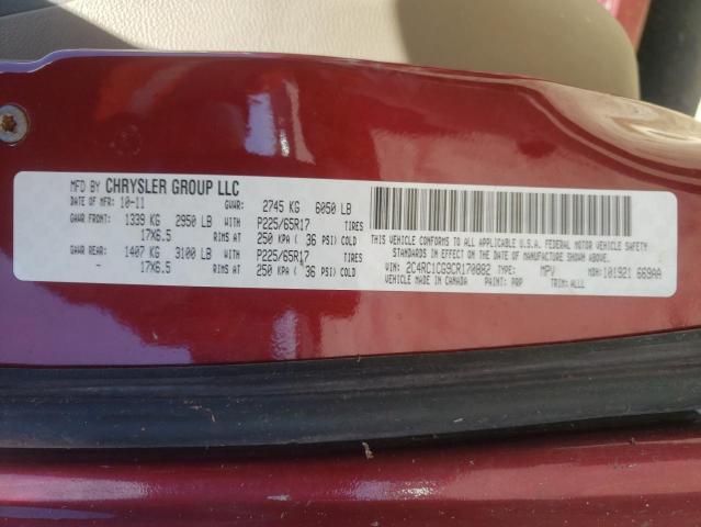 Photo 9 VIN: 2C4RC1CG9CR170882 - CHRYSLER TOWN &AMP COU 