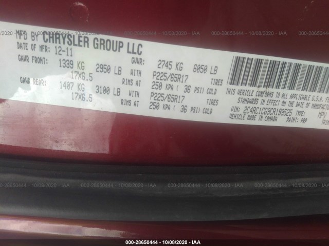 Photo 8 VIN: 2C4RC1CG9CR199525 - CHRYSLER TOWN & COUNTRY 