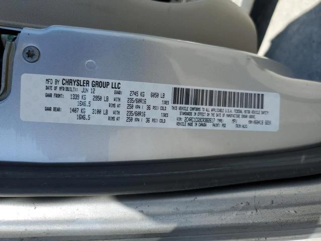 Photo 12 VIN: 2C4RC1CG9CR382617 - CHRYSLER TOWN & COU 