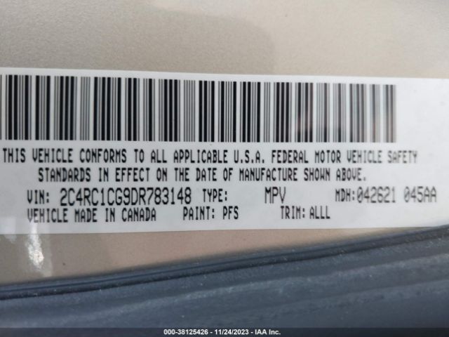 Photo 8 VIN: 2C4RC1CG9DR783148 - CHRYSLER TOWN & COUNTRY 