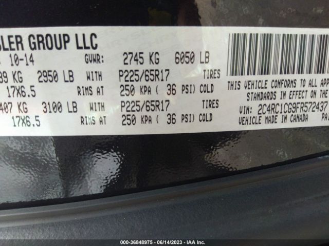 Photo 8 VIN: 2C4RC1CG9FR572437 - CHRYSLER TOWN & COUNTRY 