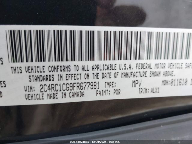 Photo 8 VIN: 2C4RC1CG9FR677981 - CHRYSLER TOWN AND COUNTRY 