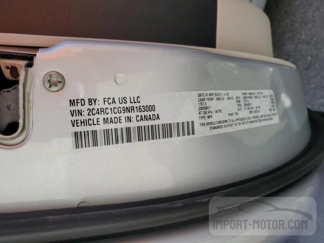 Photo 12 VIN: 2C4RC1CG9NR163000 - CHRYSLER VOYAGER 