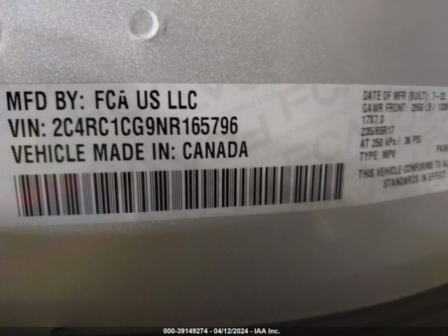 Photo 8 VIN: 2C4RC1CG9NR165796 - CHRYSLER VOYAGER 