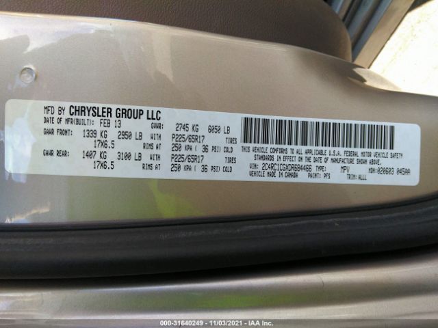 Photo 8 VIN: 2C4RC1CGXDR684466 - CHRYSLER TOWN & COUNTRY 