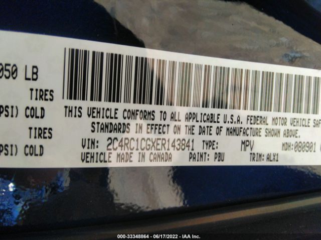 Photo 8 VIN: 2C4RC1CGXER143841 - CHRYSLER TOWN & COUNTRY 