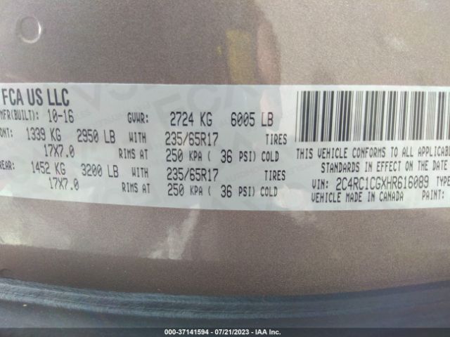 Photo 8 VIN: 2C4RC1CGXHR616089 - CHRYSLER PACIFICA 