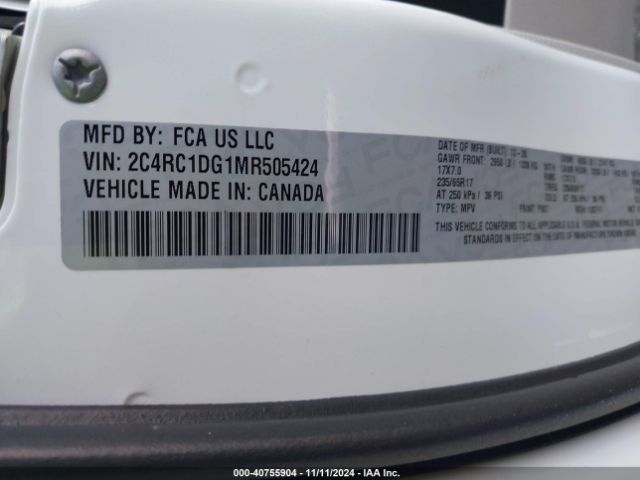 Photo 8 VIN: 2C4RC1DG1MR505424 - CHRYSLER VOYAGER 