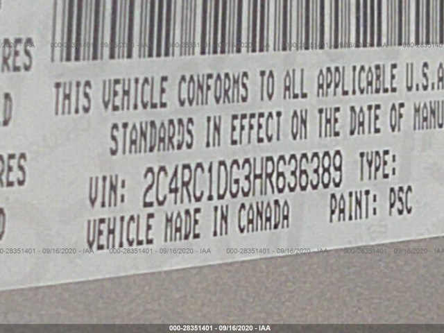 Photo 8 VIN: 2C4RC1DG3HR636389 - CHRYSLER PACIFICA 