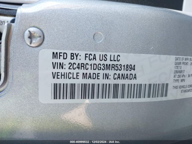 Photo 8 VIN: 2C4RC1DG3MR531894 - CHRYSLER VOYAGER 