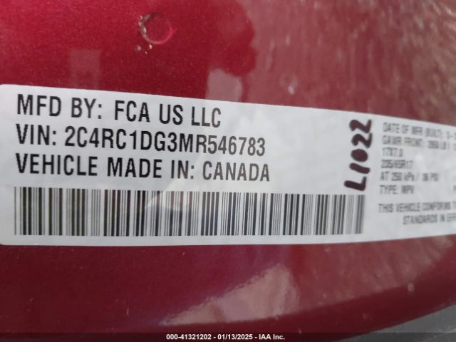 Photo 8 VIN: 2C4RC1DG3MR546783 - CHRYSLER VOYAGER 
