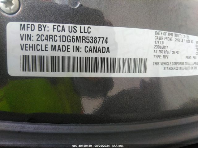 Photo 8 VIN: 2C4RC1DG6MR538774 - CHRYSLER VOYAGER 