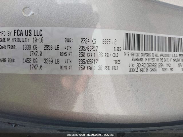 Photo 8 VIN: 2C4RC1DG7HR611284 - CHRYSLER PACIFICA 