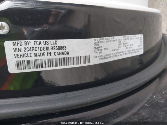 Photo 8 VIN: 2C4RC1DG8LR260863 - CHRYSLER VOYAGER 