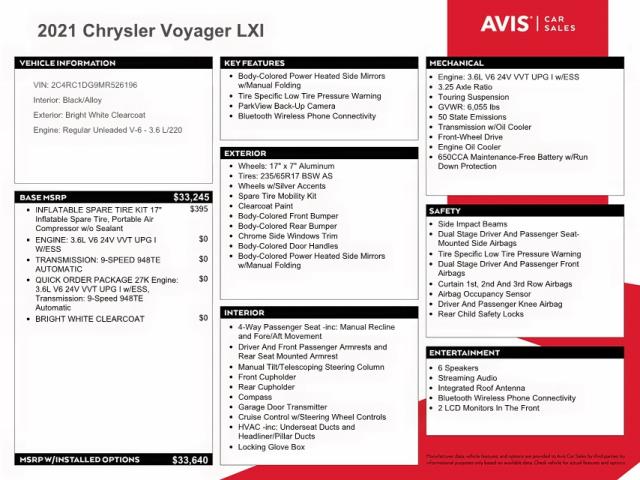 Photo 9 VIN: 2C4RC1DG9MR526196 - CHRYSLER VOYAGER LX 