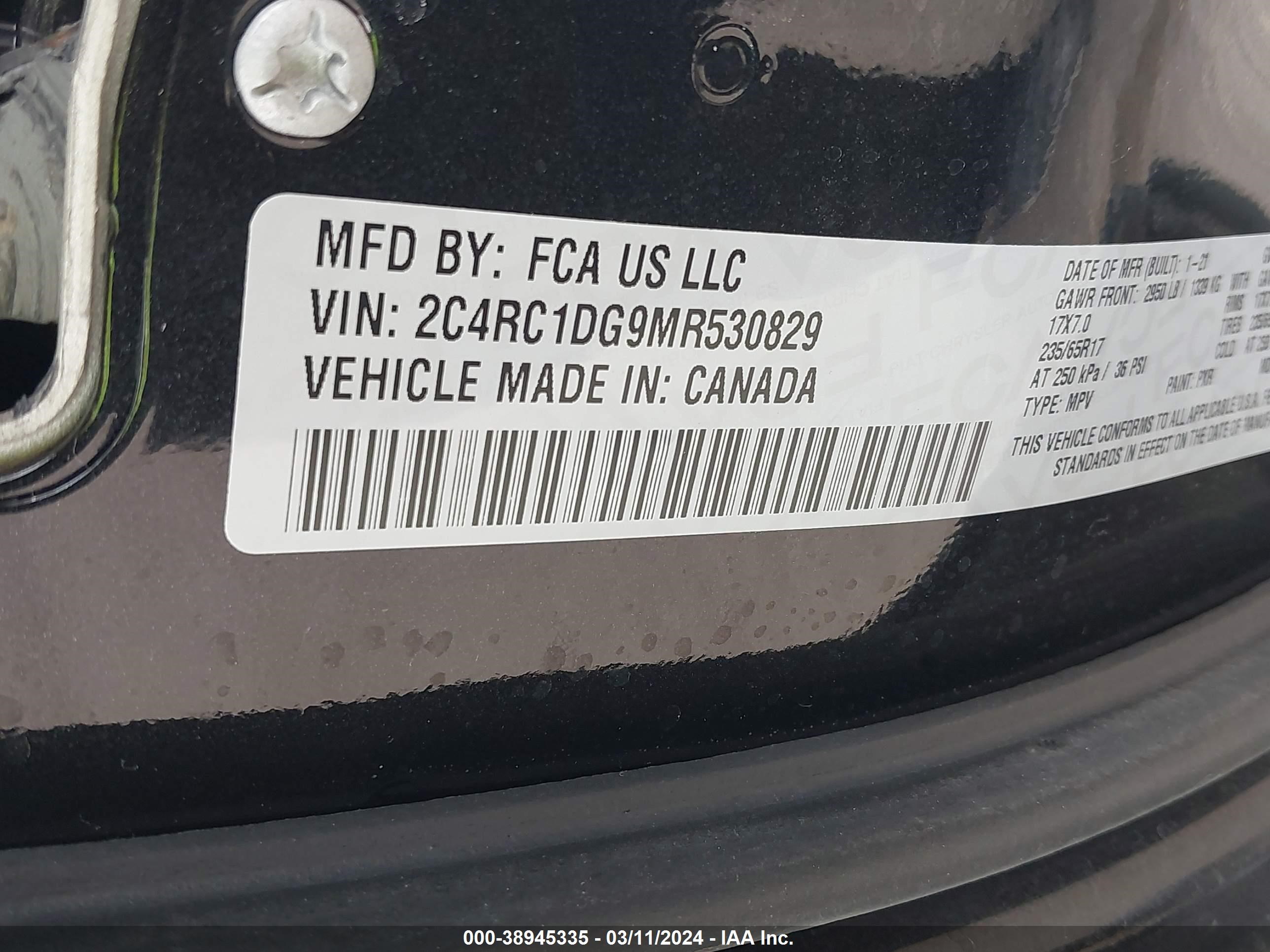 Photo 8 VIN: 2C4RC1DG9MR530829 - CHRYSLER VOYAGER 