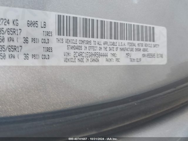 Photo 8 VIN: 2C4RC1EG0HR584444 - CHRYSLER PACIFICA 