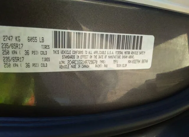 Photo 8 VIN: 2C4RC1EG1HR729670 - CHRYSLER PACIFICA 