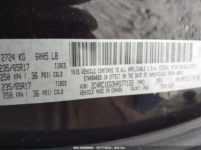 Photo 8 VIN: 2C4RC1EG3HR577133 - CHRYSLER PACIFICA 