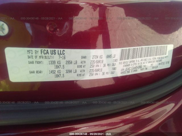 Photo 8 VIN: 2C4RC1EG4HR542066 - CHRYSLER PACIFICA 