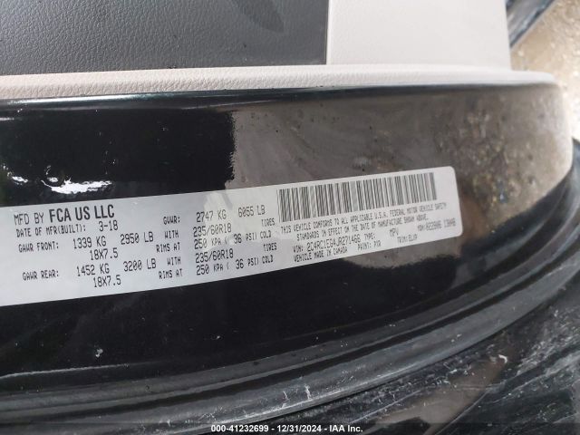 Photo 8 VIN: 2C4RC1EG4JR271466 - CHRYSLER PACIFICA 