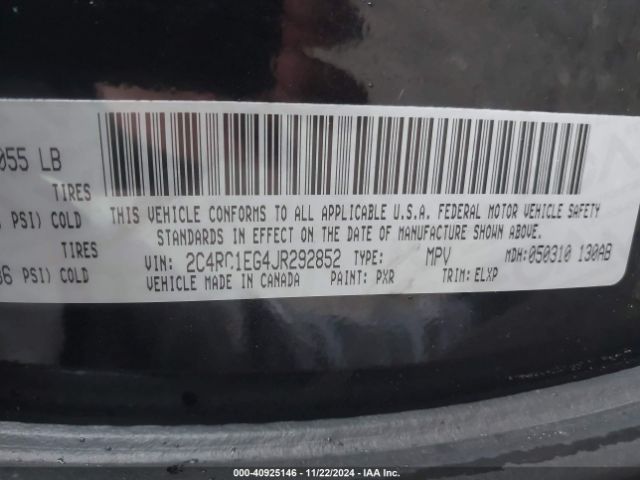 Photo 8 VIN: 2C4RC1EG4JR292852 - CHRYSLER PACIFICA 