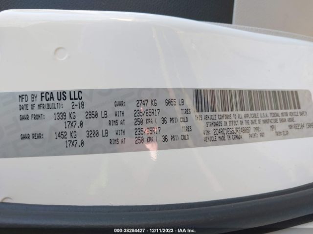 Photo 8 VIN: 2C4RC1EG5JR248097 - CHRYSLER PACIFICA 