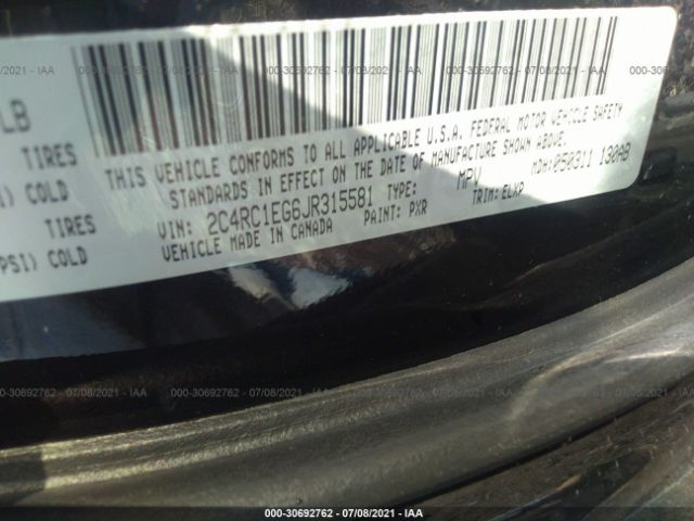 Photo 8 VIN: 2C4RC1EG6JR315581 - CHRYSLER PACIFICA 