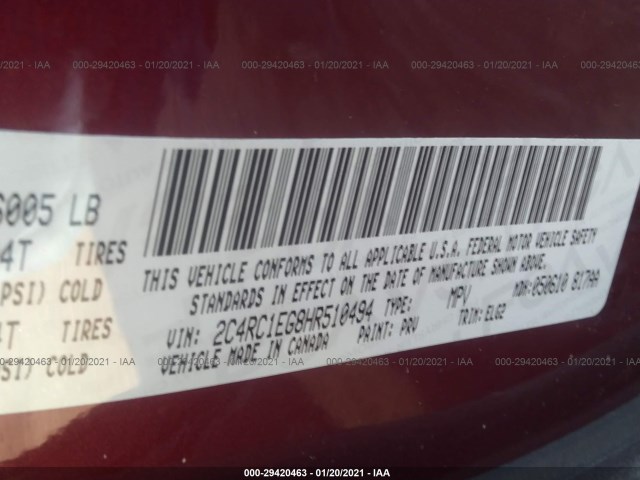 Photo 8 VIN: 2C4RC1EG8HR510494 - CHRYSLER PACIFICA 