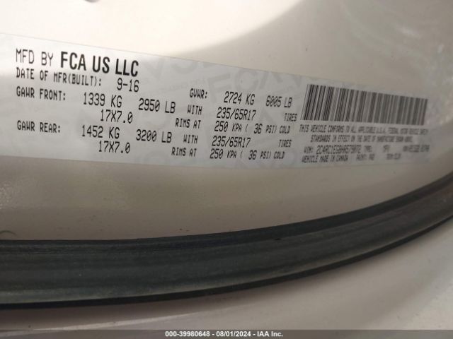 Photo 8 VIN: 2C4RC1EG8HR579072 - CHRYSLER PACIFICA 