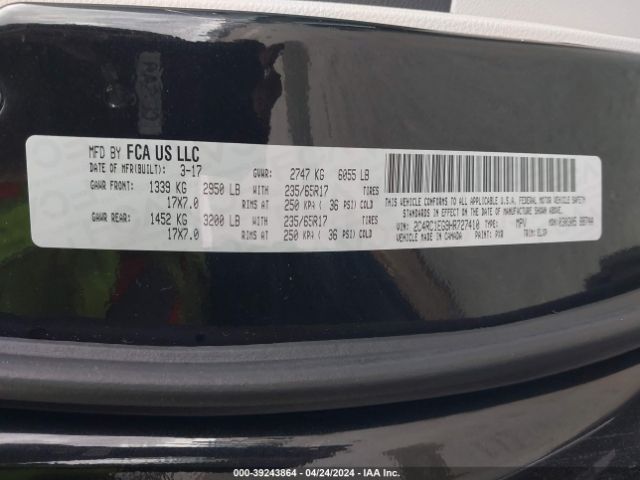 Photo 8 VIN: 2C4RC1EG9HR727410 - CHRYSLER PACIFICA 