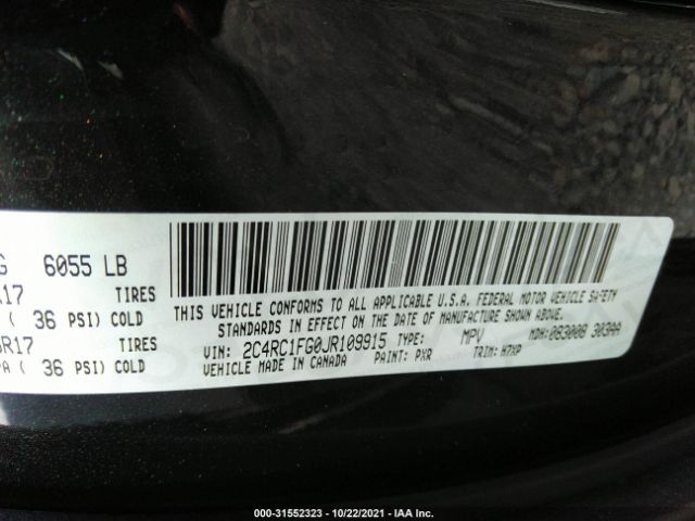 Photo 8 VIN: 2C4RC1FG0JR109915 - CHRYSLER PACIFICA 