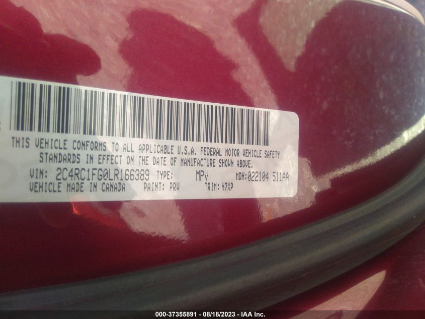 Photo 8 VIN: 2C4RC1FG0LR166389 - CHRYSLER PACIFICA 