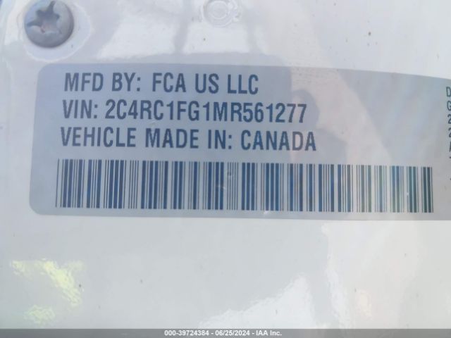 Photo 8 VIN: 2C4RC1FG1MR561277 - CHRYSLER PACIFICA 