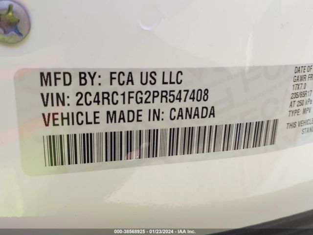 Photo 8 VIN: 2C4RC1FG2PR547408 - CHRYSLER PACIFICA 