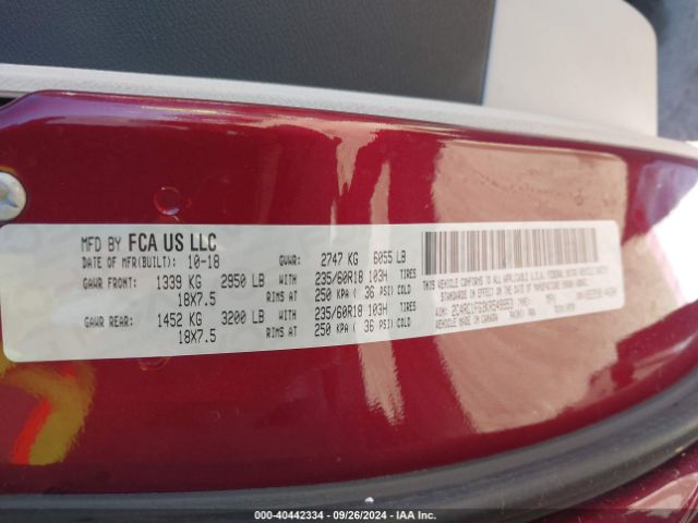 Photo 8 VIN: 2C4RC1FG3KR549953 - CHRYSLER PACIFICA 