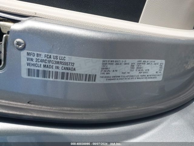 Photo 8 VIN: 2C4RC1FG3MR555772 - CHRYSLER PACIFICA 