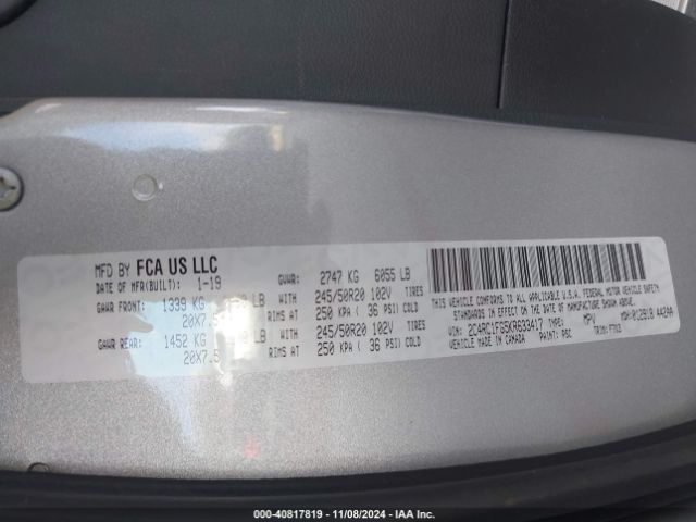 Photo 8 VIN: 2C4RC1FG5KR633417 - CHRYSLER PACIFICA 