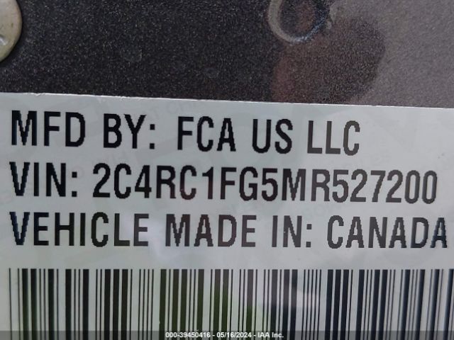 Photo 8 VIN: 2C4RC1FG5MR527200 - CHRYSLER PACIFICA 