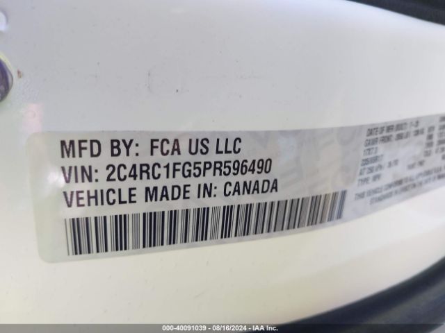 Photo 8 VIN: 2C4RC1FG5PR596490 - CHRYSLER PACIFICA 