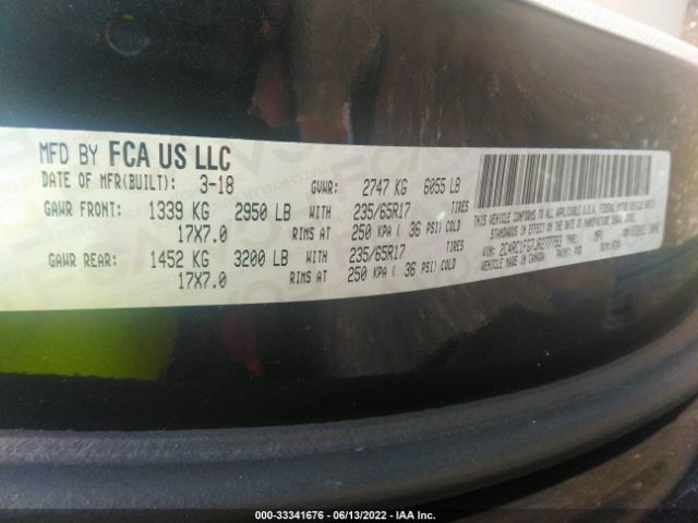 Photo 8 VIN: 2C4RC1FG7JR277793 - CHRYSLER PACIFICA 