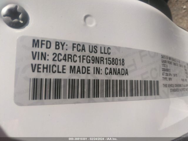 Photo 8 VIN: 2C4RC1FG9NR158018 - CHRYSLER PACIFICA 